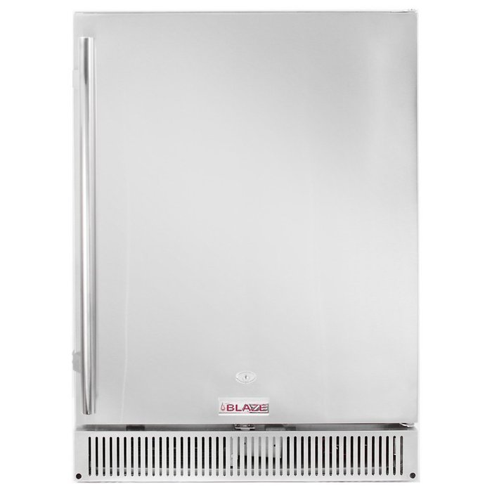 Blaze Bundle Blz-Ssrf-50D Outdoor Rated Stainless 24 In. Refrigerator 5.2 Cu and Matching Trim N5