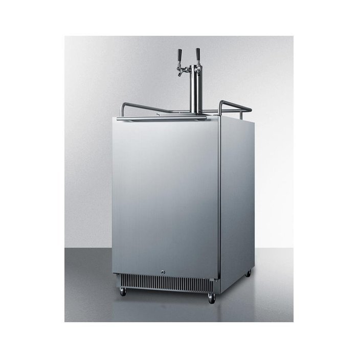 Summit SBC678OSTWIN 24" Built-In/Freestanding Outdoor Beer Dispenser with 6.5 cu. ft. Capacity Dual Tap Factory... N4