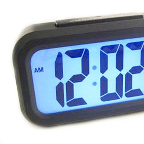 U9Q Light Control LCD Display Digital Snooze Digital Alarm Clock LED Backlight N8