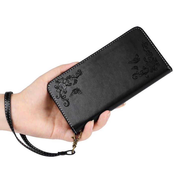 LG G5 Case,LG H868 Case - Wallet Folio Flip Magnetic Smart Closure Embossed Butterflies PU Leather Case with Stand... N57