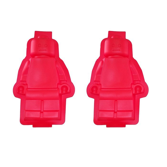 Large Figure Silicone Cake Baking, Gummy Candy, Jello Mold & Ice Cube Tray For Lego Lovers (2 Pieces) N3