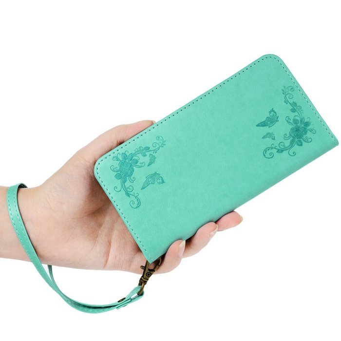 LG G5 Case,LG H868 Case - Wallet Folio Flip Magnetic Smart Closure Embossed Butterflies PU Leather Case with Stand... N61