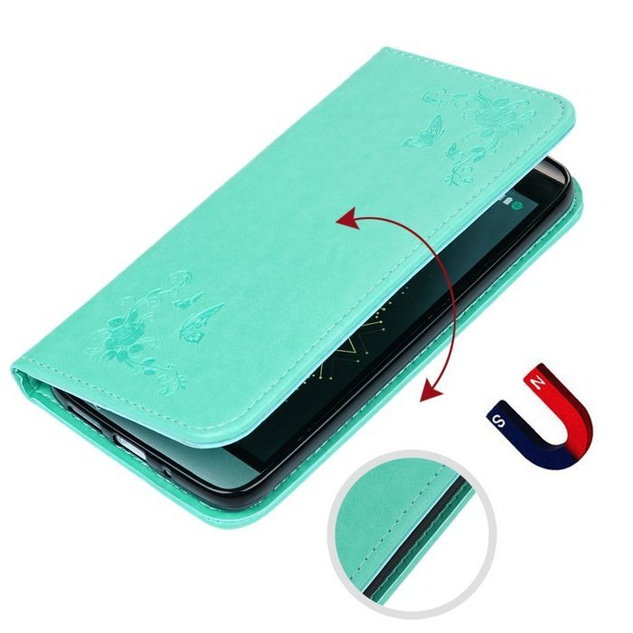 LG G5 Case,LG H868 Case - Wallet Folio Flip Magnetic Smart Closure Embossed Butterflies PU Leather Case with Stand... N62