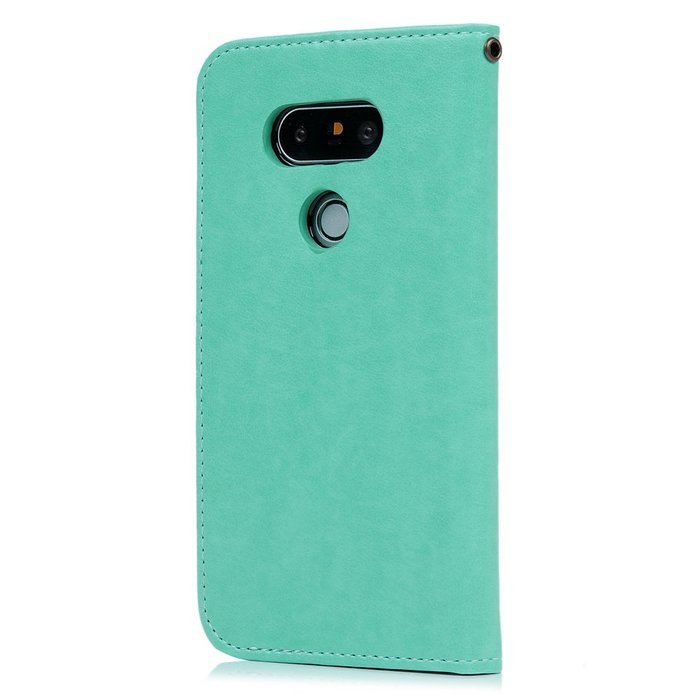 LG G5 Case,LG H868 Case - Wallet Folio Flip Magnetic Smart Closure Embossed Butterflies PU Leather Case with Stand... N63