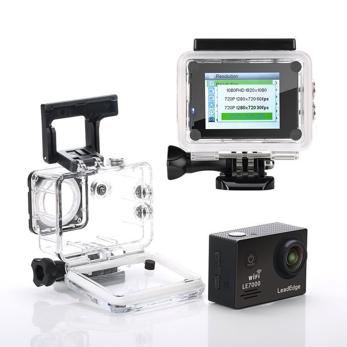 LeadEdge LE7000 Action Camera FHD 1080P 2.0 Inch Sport Waterproof With 1 Extra Battery And 1 Dual Battery Charger... N5