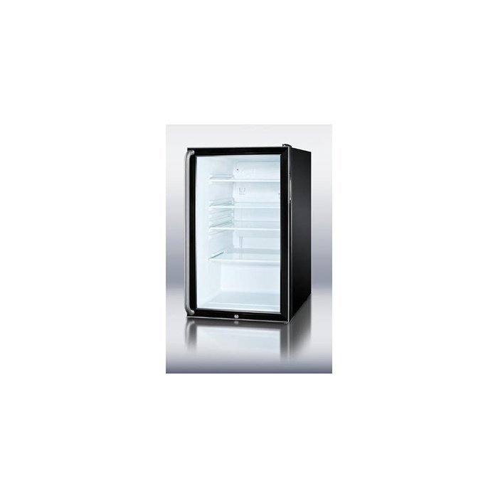 Summit SCR500BLBI7SH: Commercially listed 20" wide glass door all-refrigerator for built-in use, auto defrost... N3
