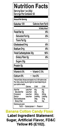 Cotton Candy Flossugar, Case of 6-1/2 Gallon Cartons-Tropical Flavors N3