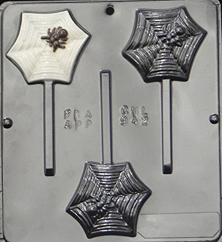 Spider on Web Lollipop Chocolate Candy Mold Halloween