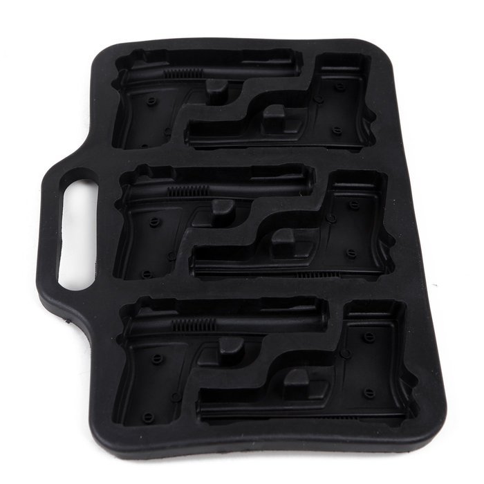 HDE Frozen 9mm Pistol Handgun Party Novelty Silicone Ice Jello Chocolate Tray Mold N5