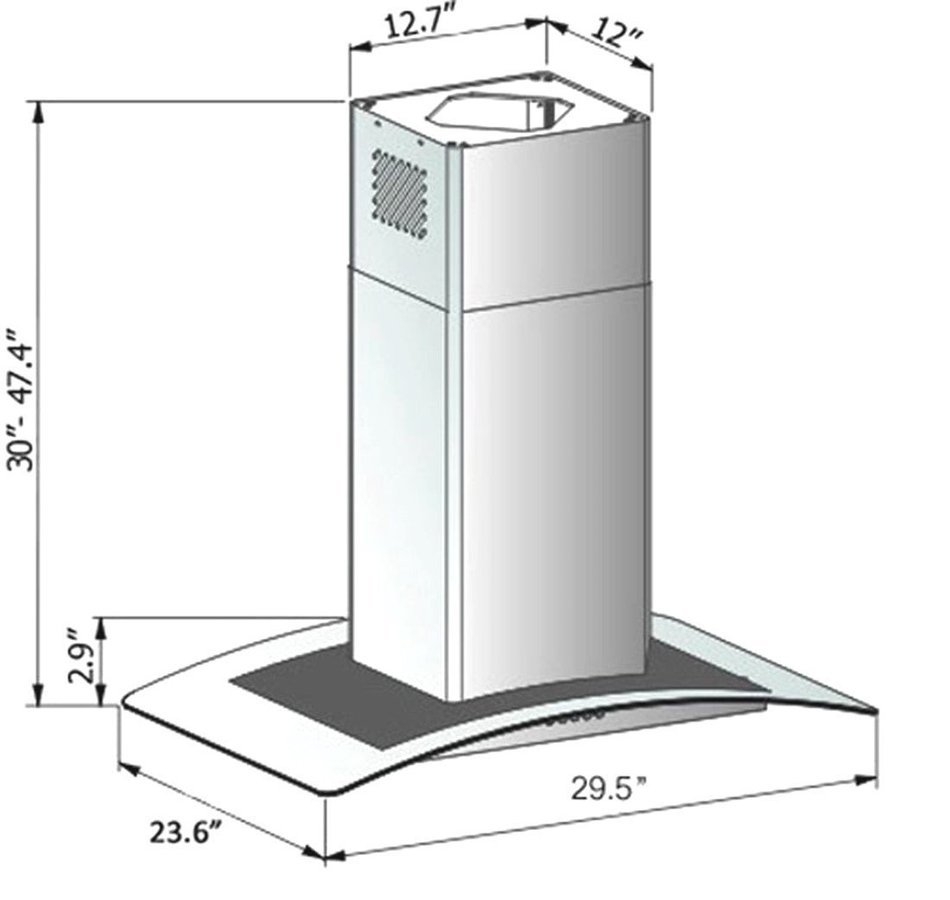Hood Stove - 30" Range Hood Kitchen Wall Mount Stainless Steel Glass Stove Vents USA Stock N2