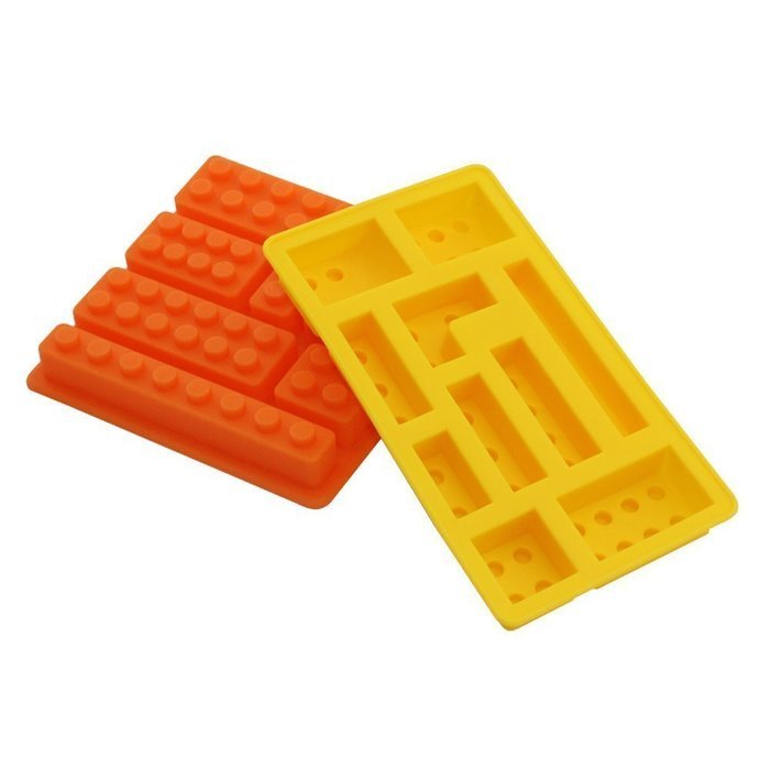 Silicone Ice Mold Tray Maker Building Bricks Candy,jelly&ice Cube Tray Silicone Mold for Lego Lovers Set of 2(... N4