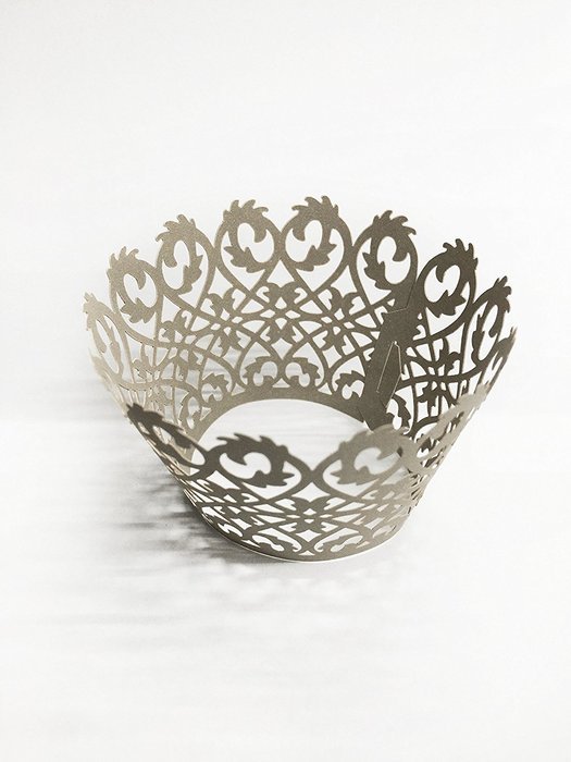 HUAL Cupcake Wrappers 50 Filigree Artistic Bake Cake Paper Cups Lace Laser Cut Liner Baking Cup Muffin Case Trays... N25