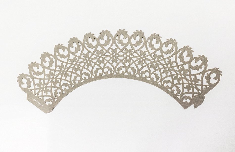 HUAL Cupcake Wrappers 50 Filigree Artistic Bake Cake Paper Cups Lace Laser Cut Liner Baking Cup Muffin Case Trays... N26