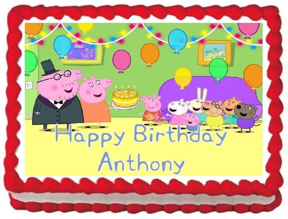 Peppa Pig Edible Frosting Sheet Cake Topper - 1/4 Sheet