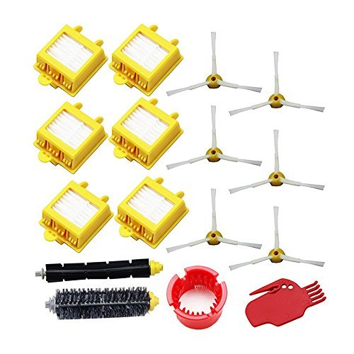 UP100 16 Pcs Hepa Filters Bristle Brush Flexible Beater Brush 3-armed Side Brush Pack Set for Irobot Roomba 700... N4