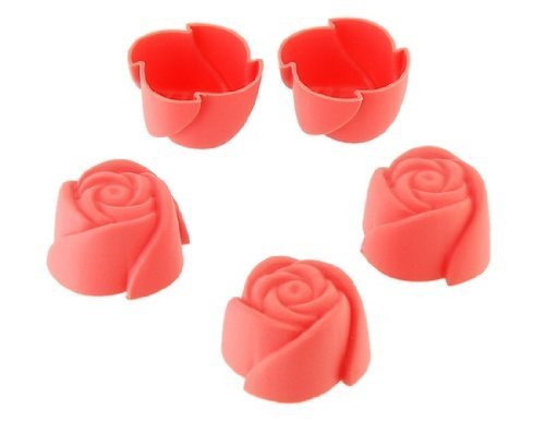 20Pcs Rose Shaped Silicone Cake Mould N2
