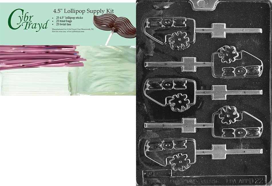 Cybrtrayd D022 Chocolate Candy Mold, No.1 Mom Lolly Dads and Moms N3