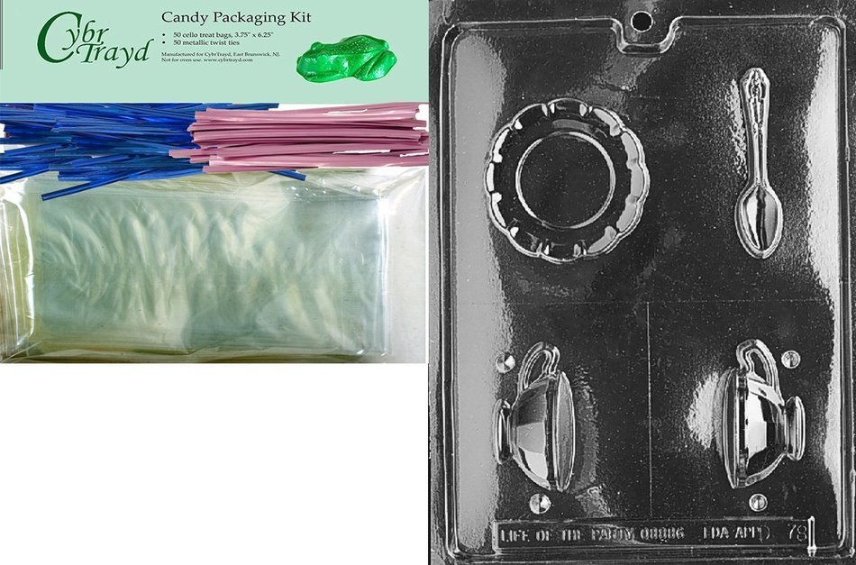 Cybrtrayd D078 Tea Cup Chocolate Candy Mold with Exclusive Cybrtrayd Copyrighted Chocolate Molding Instructions N4
