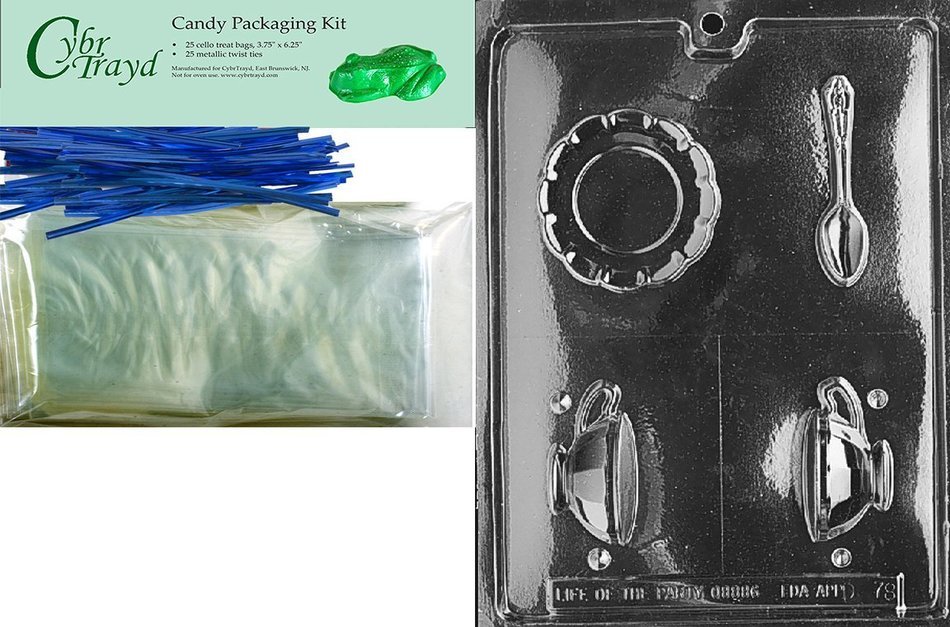 Cybrtrayd D078 Tea Cup Chocolate Candy Mold with Exclusive Cybrtrayd Copyrighted Chocolate Molding Instructions N5