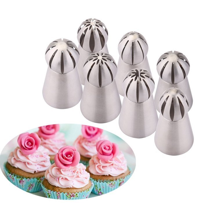 UTEN 12pcs Stainless Steel Russian Piping Nozzles Set DIY Pastry Icing Cake Decorating Tool (silver) N10