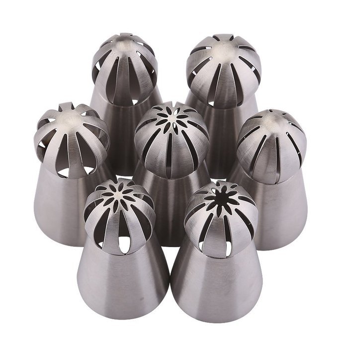 UTEN 12pcs Stainless Steel Russian Piping Nozzles Set DIY Pastry Icing Cake Decorating Tool (silver) N11