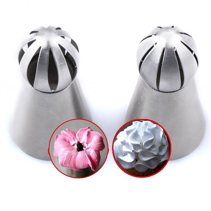 UTEN 12pcs Stainless Steel Russian Piping Nozzles Set DIY Pastry Icing Cake Decorating Tool (silver) N12