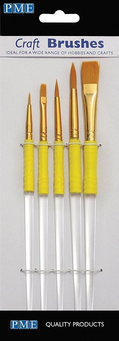 Knights Bridge Global PME Craft Brushes for Food Decoration, Set of 5 N2