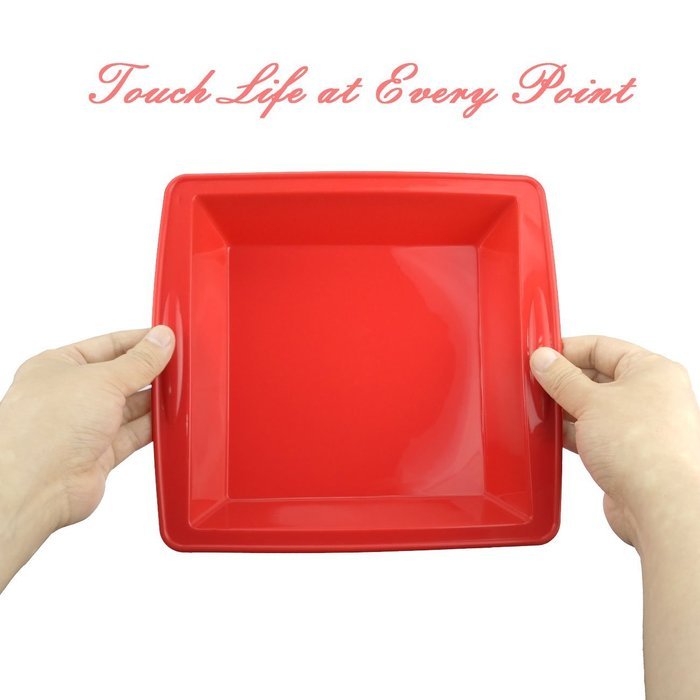 Silicone Cake Pan, 8.5" Silivo Square Cake Baking Mould, FDA-Approved Non-Stick Bakeware Decorating bread Pan,... N6