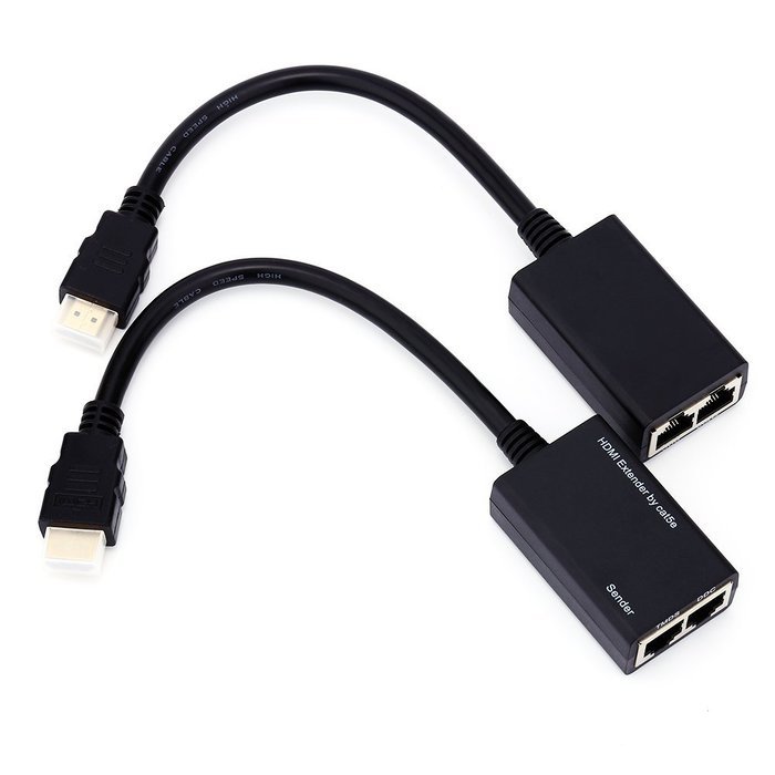 HDMI Extender Over RJ45 CAT5e CAT6 Cable UTP LAN Ethernet Balun Extender Repeater Cable-1080P 3D-30m N8