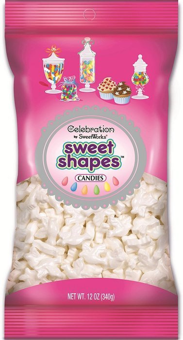 Sweetworks Celebrations Candy Sweet Shapes Bag, 12 oz, Shimmer White Doves N8
