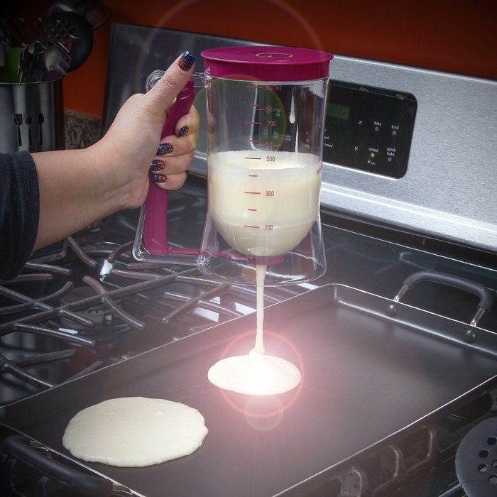 Holuck Cake Batter Distributor Batter Dispenser with Measuring Label DIY Cake Pancakes,with24 silicone baking... N2