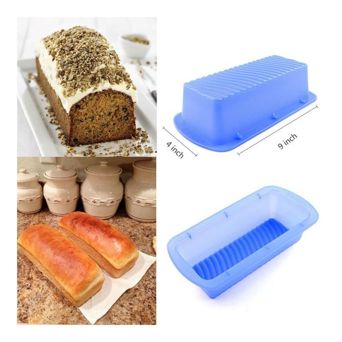 Food-Grade Silicone Loaf Square Wave Bottom Bread Cake Mold Baking Pan 49 inch Baking Supplies N4