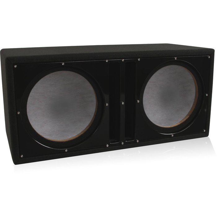 Belva Dual 12-inch Car Subwoofer Box Sealed and Ported 3/4-inch MDF Prelined Polyfil Includes Custom Blue Baffle... N7