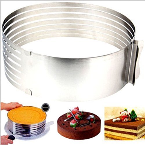 CXLKST Adjustable Circular Layered Mousse Ring 24-30CM Retractable Telescopic N3