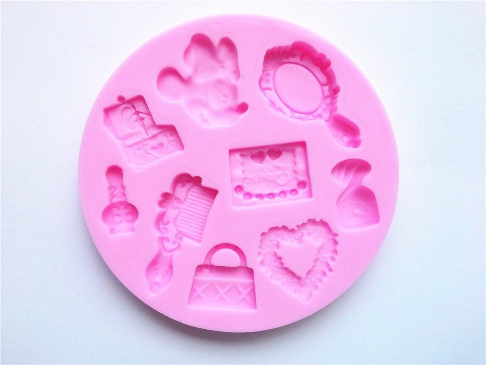 Wocuz W0126 Candy Making Molds Dress and Make up Patterned Silicone Fondant Chocolate Accessory Mold and Cake...