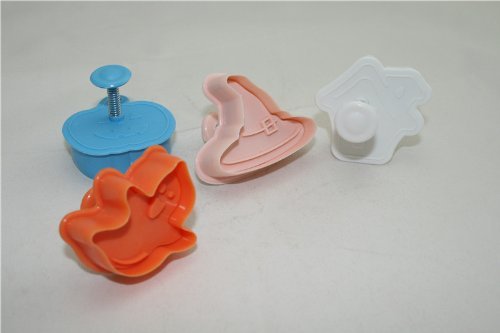 Autek 4x 3D Halloween Decoration Fondant Cake Cookie Mold Sugarcraft Plunger Cutter(3DMold-09) N2