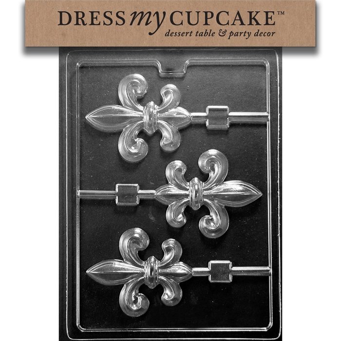 Dress My Cupcake Chocolate Candy Mold, Fleur-De-Lis Lollipop