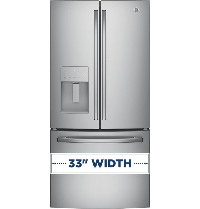 GE GFE24JSKSS 33" French Door Refrigerator with 23.8 cu. ft. Total Capacity, in Stainless Steel N2