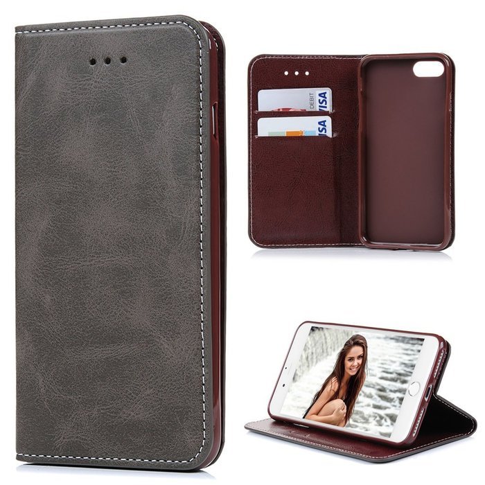 iPhone 7 Case (4.7 inch) - Book Style Wallet Stand Case Magnetic Smart Closure PU Leather Case Shockproof Soft... N19