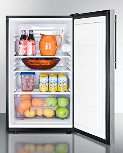 Summit FF521BL7SSHV: Commercially listed 20" wide counter height all-refrigerator, auto defrost with a lock, stainless... N2