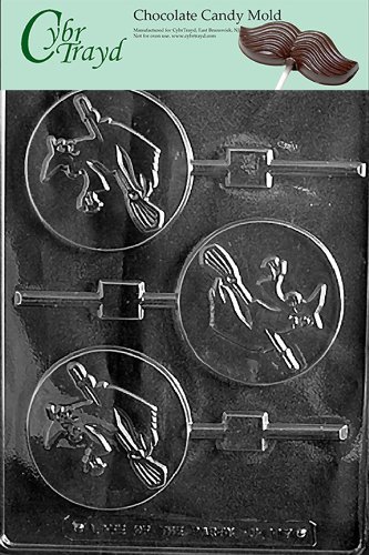 Cybrtrayd H117 Halloween Chocolate Candy Mold, Witch Lolly