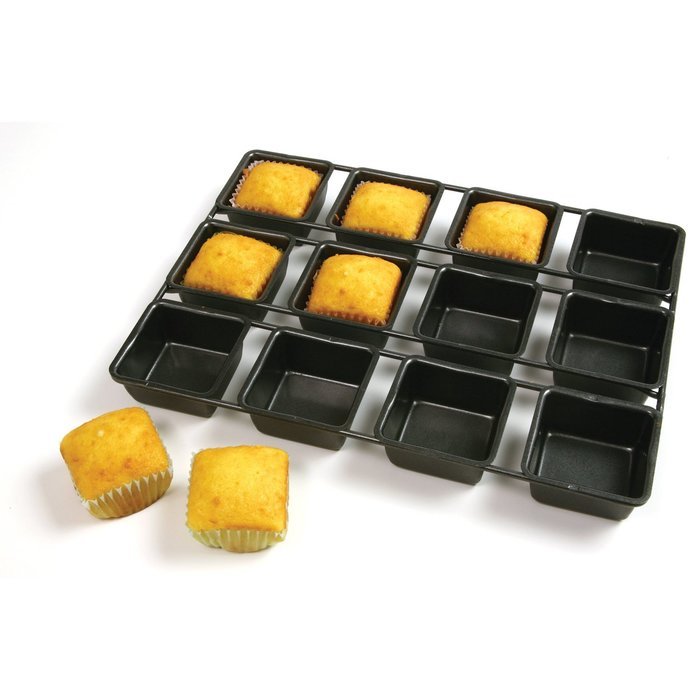 Norpro 3998 Nonstick 12-Cavity Linking Brownie Muffin Cupcake Cake Pan, Squares N2