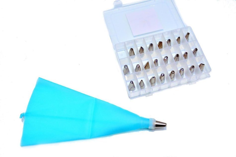 Piping Tips Cake Decorating with Silicone Pastry Bag (27-Piece) Piping Set , Chocolate Writing Pen Frosting Kit... N3