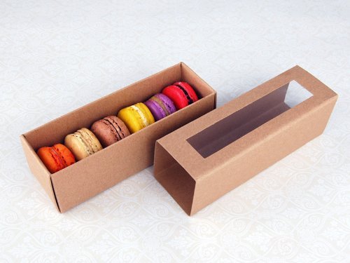 25 Sets of Kraft Brown Boxes for 6 Macarons ($1.30 Per Set of Macaron Box)