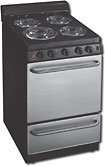 Premier ECK600BP Stainless Steel 24" Electric Range with 3 Cu. Ft. Capacity One 8" Coil Element Three 6" Coil...