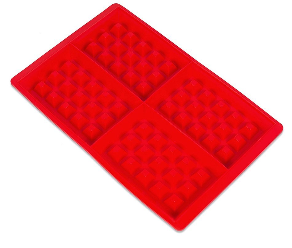Internet's Best Silicone Mini Ice Cube Tray | Waffle Ice Mold | Candy Cake Chocolate Mold | Red N11