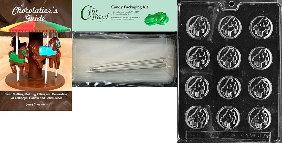 Cybrtrayd J074 Piano Mint Chocolate Candy Mold with Exclusive Cybrtrayd Copyrighted Chocolate Molding Instructions N4