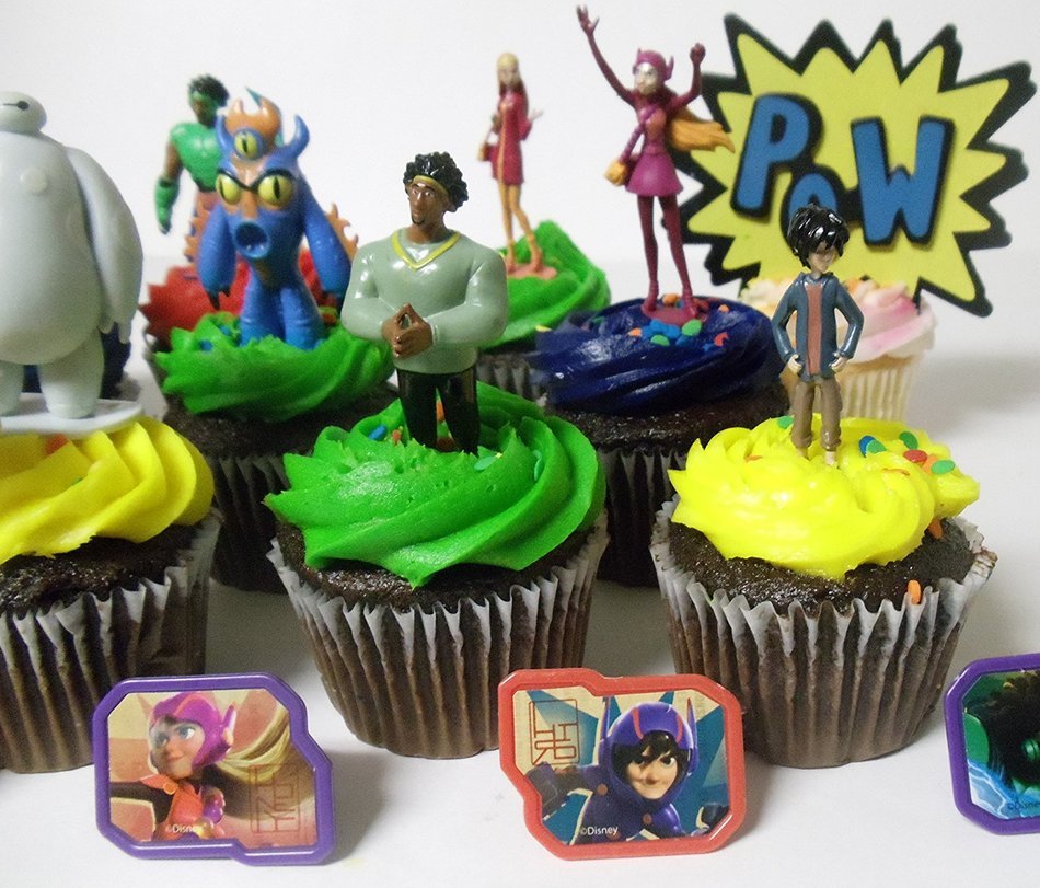 Big Hero 6 Deluxe 21 Piece Cupcake Topper Set Featuring 6 Big Hero Party Cake Rings, Soccer Ball, Bam & Pow Signs... N3