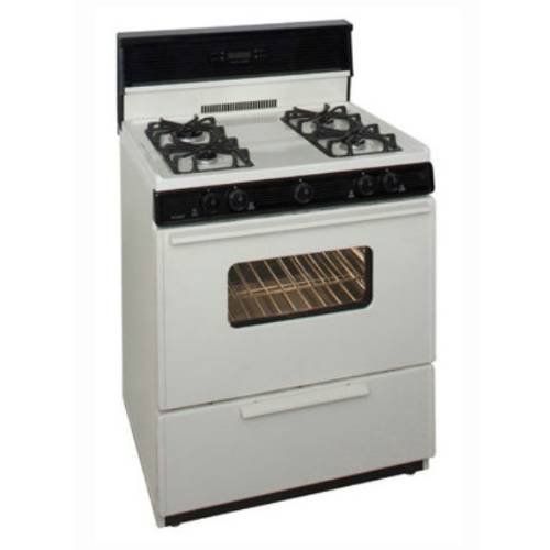 Premier SMK240TP Biscuit 30" Electronic Spark Gas Range with 3.9 Cu. Ft. Capacity Four Sealed Burners Heavy-Duty... N2
