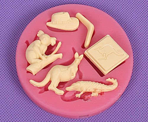 Anyana Koala & Kangaroo & Crocodile Silicone Fondant Mold Cake Decorating Pastry Gum Pastry Tool Kitchen Tool... N2